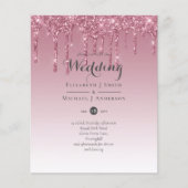 Papier PARTIES SCINTILLANT rose BUDGET Invitations de mar (Devant)