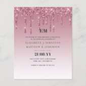 Papier PARTIES SCINTILLANT rose BUDGET Invitations de mar (Devant)