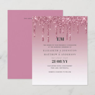 Papier PARTIES SCINTILLANT rose BUDGET Invitations de mar