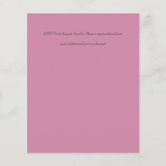 Papier PARTIES SCINTILLANT rose BUDGET Invitations de mar (Dos)