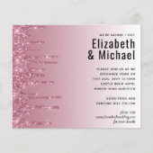 Papier PARTIES SCINTILLANT rose BUDGET Invitations de mar (Devant)
