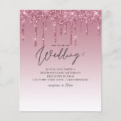 Papier PARTIES SCINTILLANT rose BUDGET Invitations de mar (Devant)