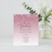Papier PARTIES SCINTILLANT rose BUDGET Invitations de mar (Debout devant)