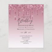 Papier PARTIES SCINTILLANT rose BUDGET Invitations de mar (Devant)