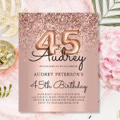 Papier Parties scintillant rose d'or Budget 45e Invitatio