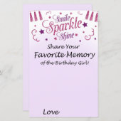 Papier Parties scintillant rose Favorite Mémoire de la fi (Devant / Derrière)