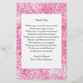 Papier Parties scintillant rose Mariage Poème Merci Favor (Devant)