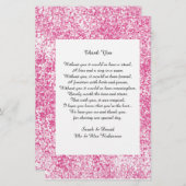 Papier Parties scintillant rose Mariage Poème Merci Favor (Devant / Derrière)