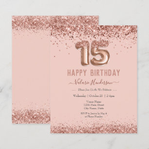 Papier Parties scintillant rose vif Joyeux 15e anniversai