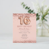 Papier Parties scintillant rose vif Joyeux 16e anniversai (Debout devant)