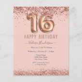 Papier Parties scintillant rose vif Joyeux 16e anniversai (Devant)