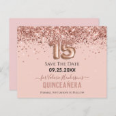 Papier Parties scintillant rose vif Quinceanera Enregistr (Devant / Derrière)