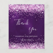 Papier Parties scintillant rose violet brillant merci (Devant)