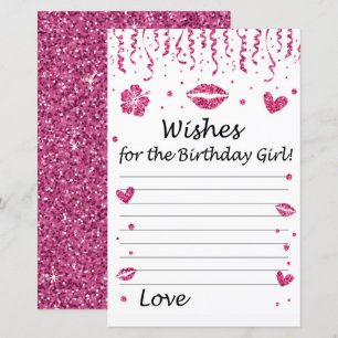 Papier Parties scintillant rose Voeux pour la fille d'ann