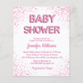 Papier parties scintillant roses simples baby shower invi (Devant)