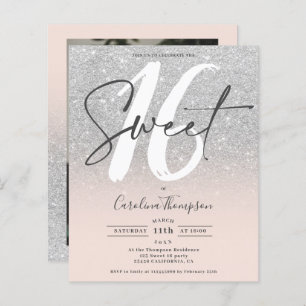 Papier PARTIES SCINTILLANT SIlver ombre budget photo rose