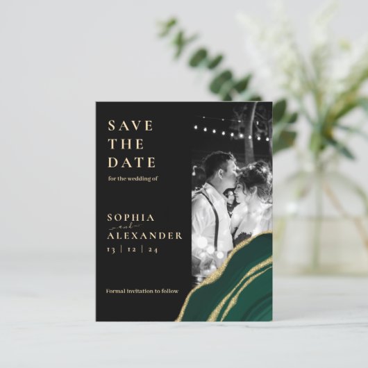 Papier Parties scintillant vert agate pierre (Debout devant)