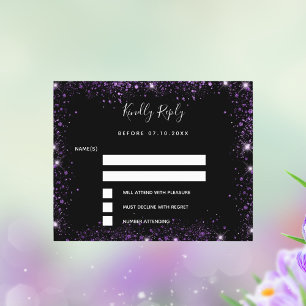 Papier Parties scintillant violet noir élégant mariage ca