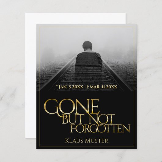 Papier Partis mais pas oubliés - Or foncé (Devant / Derrière)