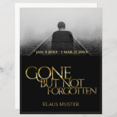 Papier Partis mais pas oubliés - Or foncé (Devant / Derrière)