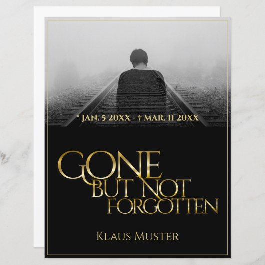 Papier Partis mais pas oubliés - Or foncé (Devant / Derrière)