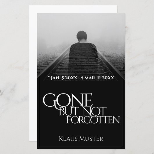 Papier Partis mais pas oubliés - Sombre (Devant / Derrière)