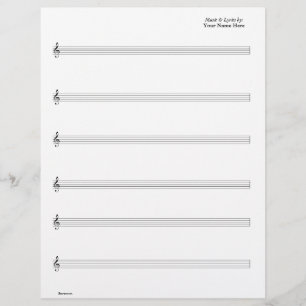 Papier Partition - Guitare Vocal (Ecrivez votre propre mu