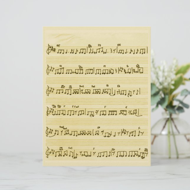 Papier Partition Musique Notes de chansons Antique Feuill (Debout devant)