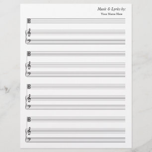 Papier Partition Vierge Alto Et Piano