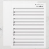 Papier Partition vierge Musique 4 contreplaqué basse et p (Devant / Derrière)