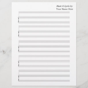 Papier Partition vierge pour piano et voix