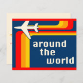 Papier partout dans le monde, rayures rétro (Devant / Derrière)