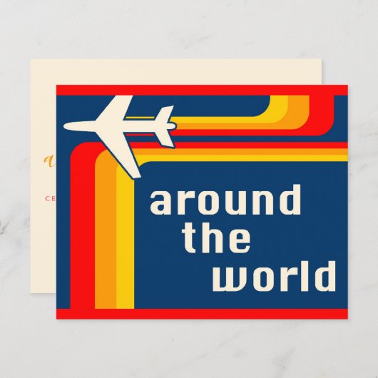 Papier partout dans le monde, rayures rétro (Devant / Derrière)