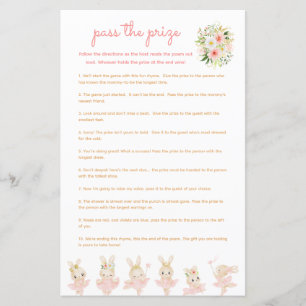 Papier Passer le prix Baby shower jeu Pink Ballerina