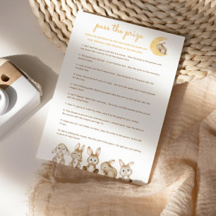 Papier Passez le jeu du Baby shower du prix - Lapin Rabbi