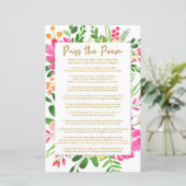 Papier Passez le Poem Shower Jeu, Jeux de Fête des mariée (Debout devant)