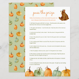 Papier Passez le prix jeu de baby shower - automne citrou