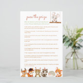 Papier Passez le prix jeu de baby shower Woodland Creatur (Debout devant)