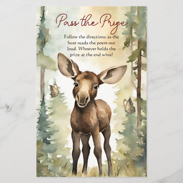 Papier Passez le prix Jeu mignon bébé orignal Baby shower (Dos)