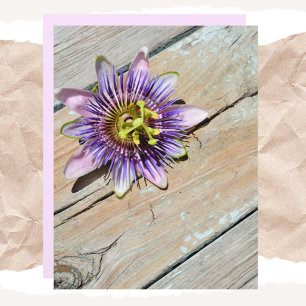 Papier Passiflora Patiné Floral Bois