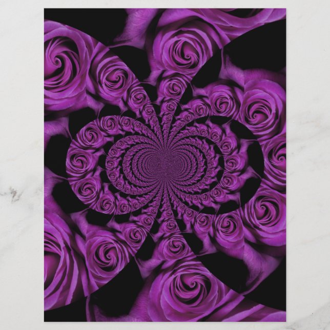 Papier Passion Pourpre : Roses de Romance Royale (Devant)