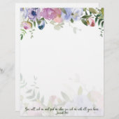 Papier Pastel aquarelle fleurie Jérémie 29:13 Écriture (Devant / Derrière)