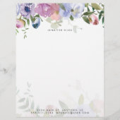 Papier Pastel aquarelle florale personnalisée (Devant)