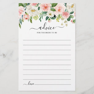 Papier Pastel Blush Floral Fête des mariées Conseils