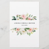 Papier Pastel Blush Floral Fête des mariées Jeu (Dos)