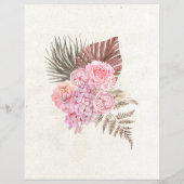 Papier Pastel Boho Neutral Fête des mariées Florale Bingo (Dos)