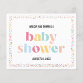 Papier Pastel Colours Baby shower arc-en-ciel Voeux pour  (Dos)