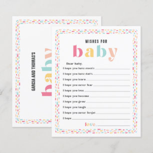 Papier Pastel Colours Baby shower arc-en-ciel Voeux pour