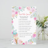 Papier Pastel crème glacée floral Trouver le jeu Invité (Debout devant)