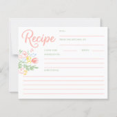 Papier Pastel Floral Whimsical Bridal Shower Recipe Card (Devant)